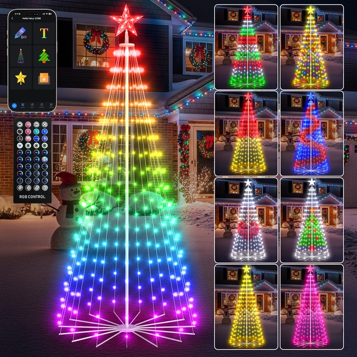 Lighted Christmas Tree Multicolored LEDs Smart Light Display Modern