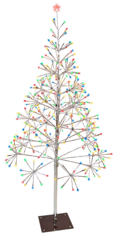 Lighted Cone Tree Multi Colored LEDs Shimmering Effect Modern
