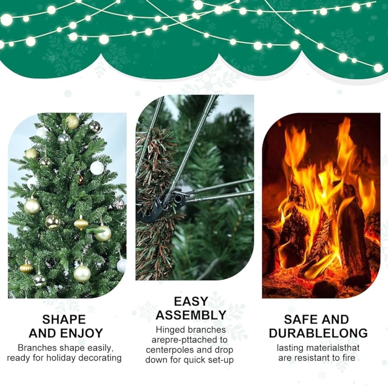 Lush Artificial Spruce Christmas Tree Unlit Realistic Mixed Tips (71 chars)