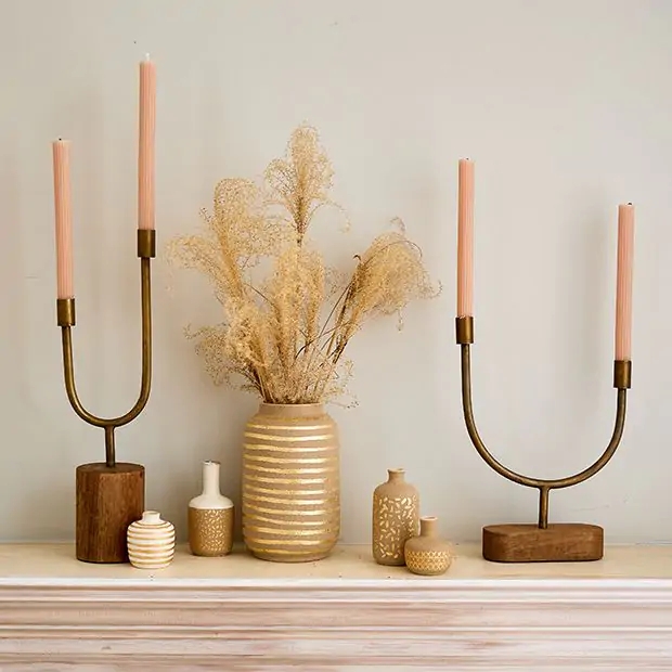 Matte Black Candle Holder Asymmetrical 5-Tier Farmhouse Decor