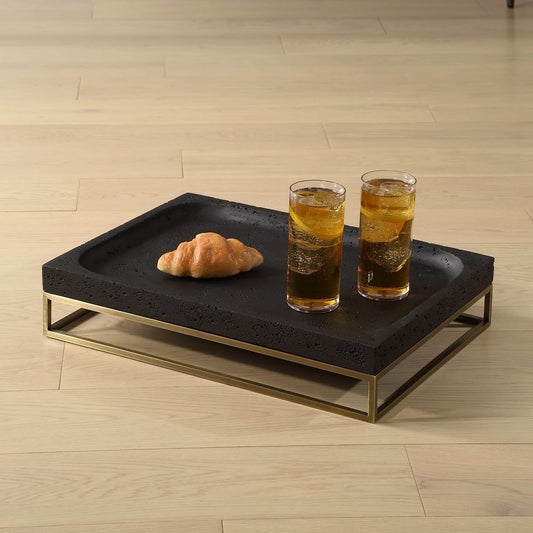 Matte Black Decorative Tray Styling Round Minimalist Design