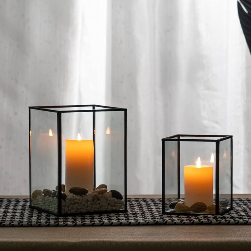 Matte Black Hurricane Set with Modern geometric Open Frame Silhouette