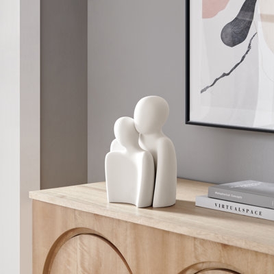 Matte Cream Figurine Set Abstract Nesting Silhouette Organic Cutout
