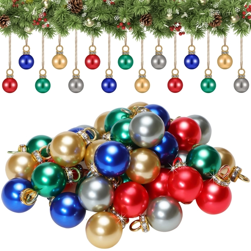 Mini Christmas Ornaments Assorted Finishes Festive Holiday Decor