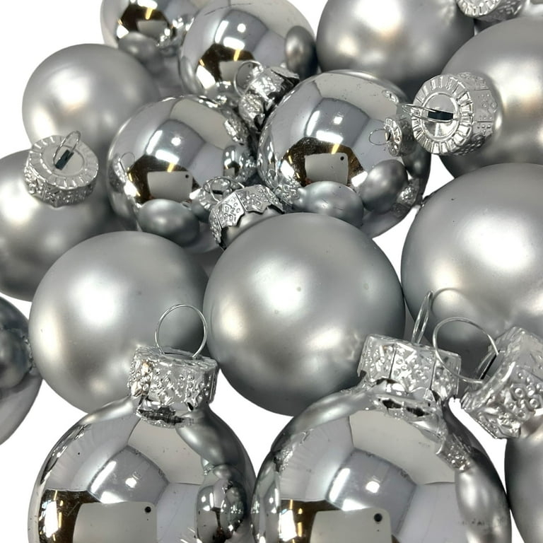 Miniature Christmas Ball Ornaments Set, Matte and Shiny Mix