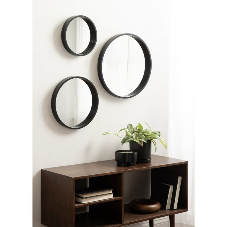 Minimalist Black Circle Mirror Set: Matte Round Varying Sizes