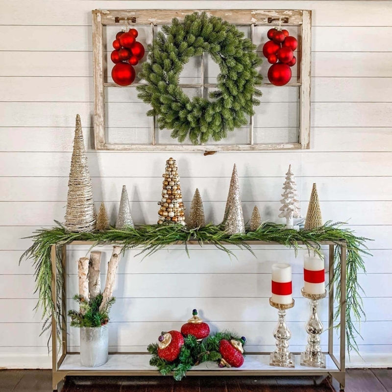 Minimalist Christmas Wreath Dense Needle Texture Unadorned Look