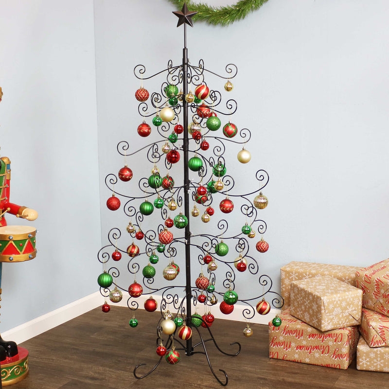 Minimalist Metal Christmas Tree Alternative Black Ornament Stand