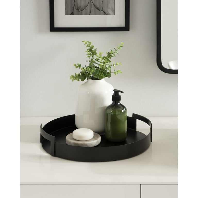 Minimalist Round Decorative Tray made of Sleek Matte Metal
