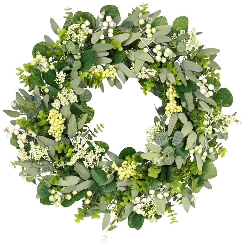 Modern Farmhouse Wreath with Eucalyptus and Oversized Berry Accents