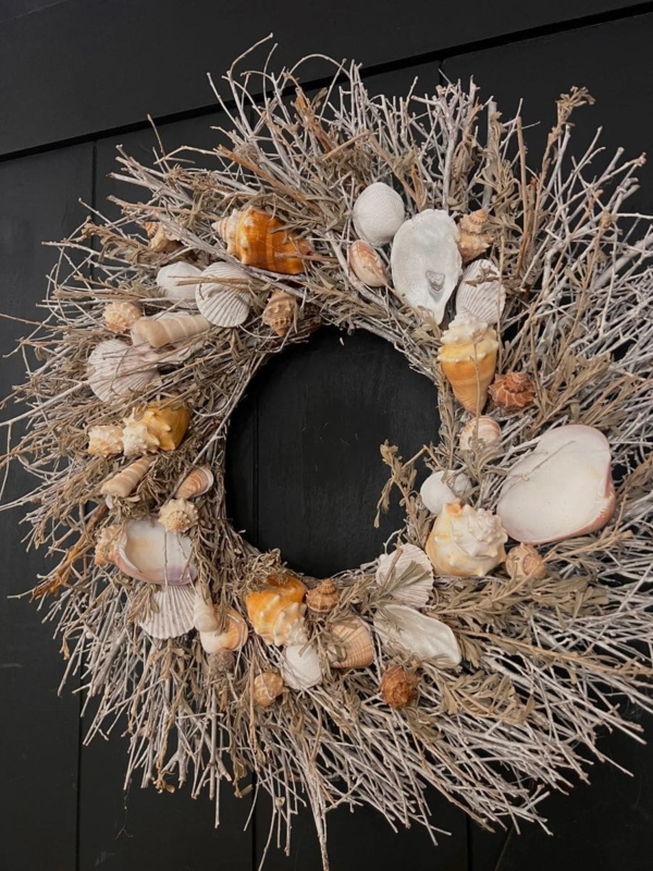Modern Farmhouse Wreath with Oversized Cream Hydrangeas
