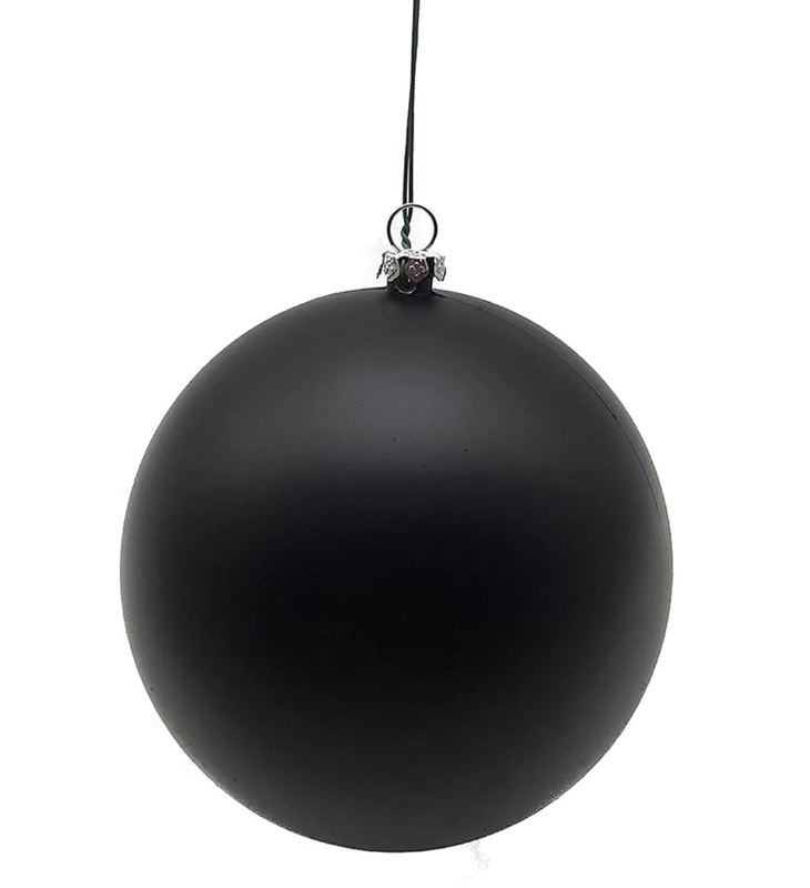 Modern Matte Black Christmas Ornament, Minimalist Ball
