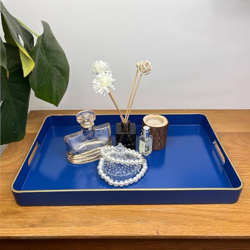 Modern Minimalist Serving Tray: Plastic with Integrated Cutout Handles