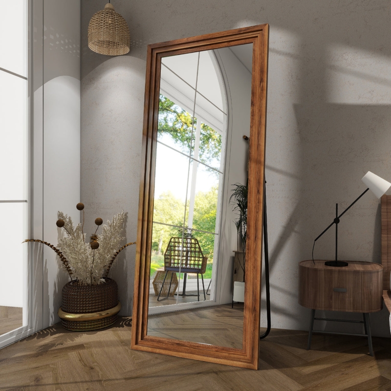 Modern Organic Full Length Mirror with Molded Frame