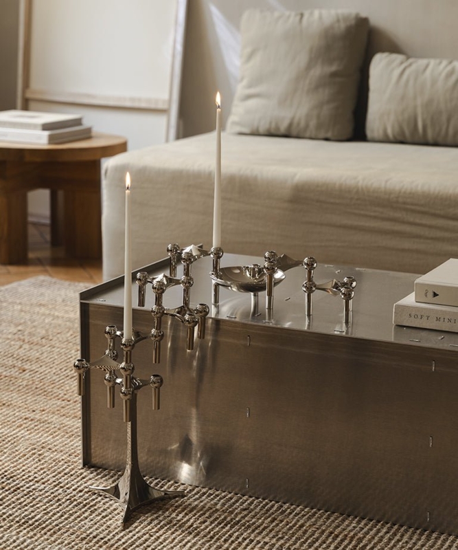 Modern Tiered Candle Holder Set Slender Silhouette Matte Finish