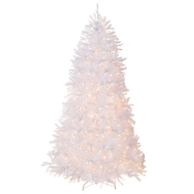 Modern White Christmas Tree Minimalist Centerpiece Pre-Lit Conical