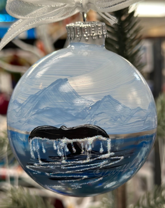 Nautical Figurine Whale Tail Ornament Distressed Turquoise Coastal Decor