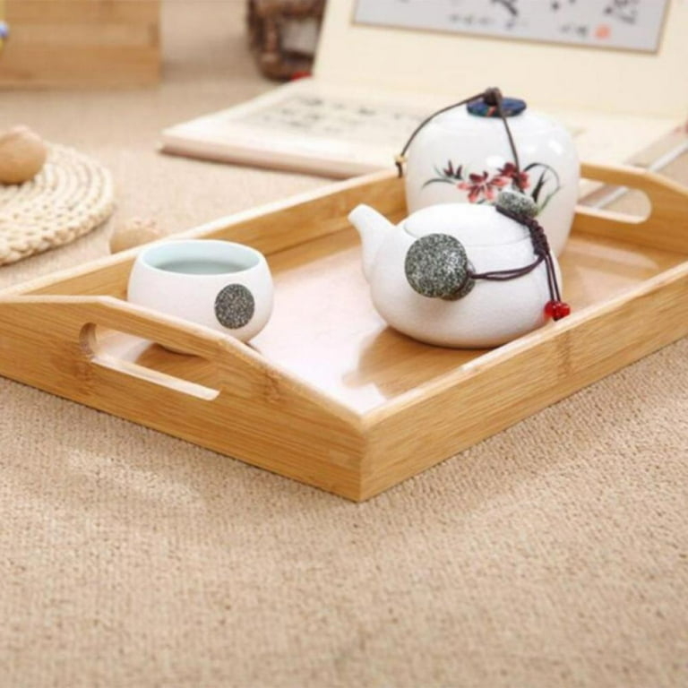 Nesting Bamboo Serving Tray Set of Three Rectangular