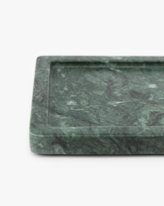 Nesting Tray Set Rectangular Stone Like Marble Veining Modern Organic