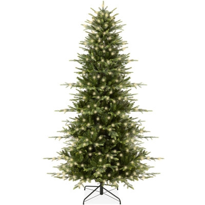 Noble Fir Style Artificial Christmas Tree, Pre-Lit LED, Full Body