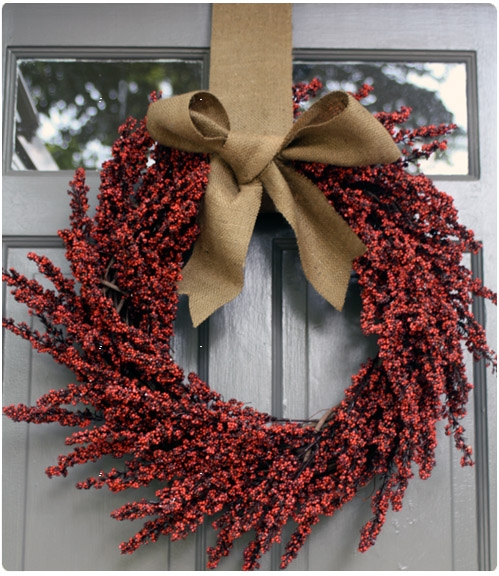 Orange and Yellow Harvest Wreath with Vibrant Berry Mix and Bumpy Texture