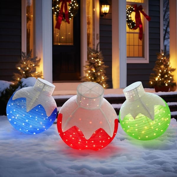 Outdoor Christmas Decorations Tinsel Mesh Material with Pop-Up Design