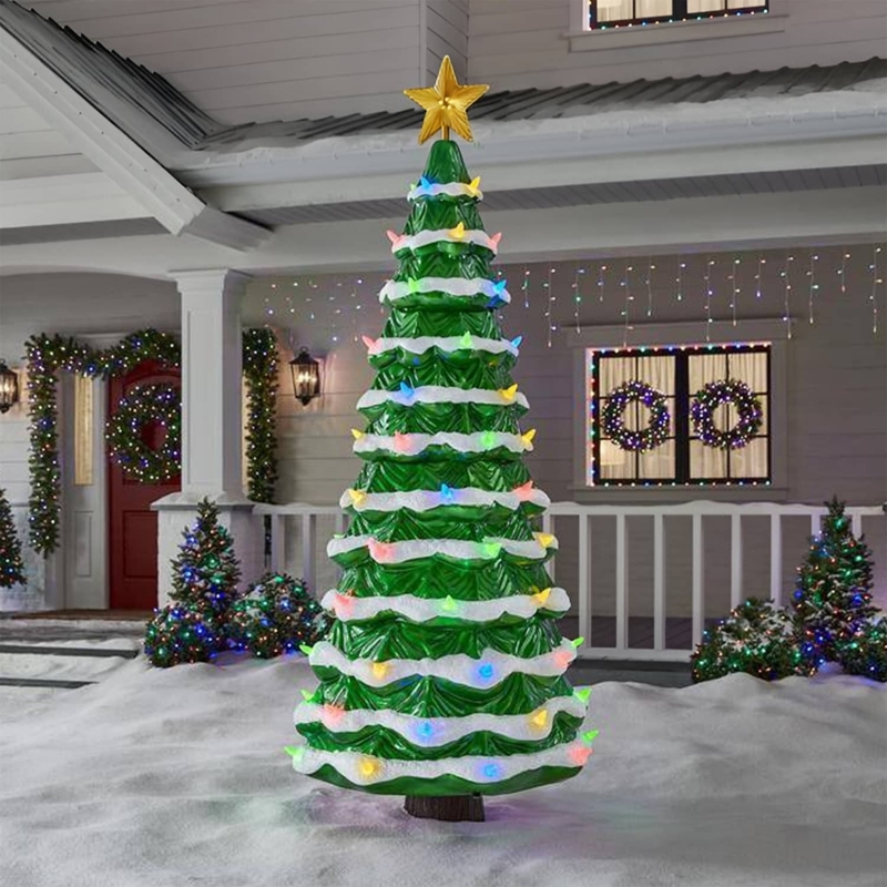 Outdoor Christmas Tree Giant Conical Frame Color Changing LED Display