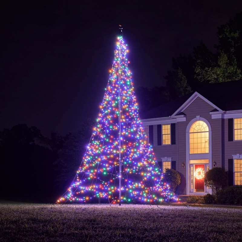 Outdoor Light Tree Luminous Cone 1500 LEDs Warm White Modern