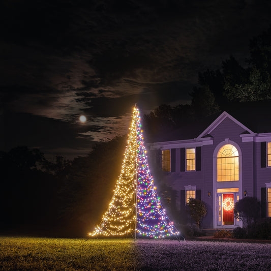 Outdoor Lighted Display Large Scale Conical Silhouette Warm White