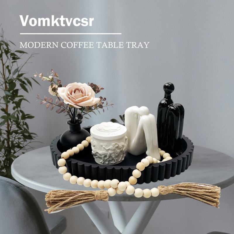 Oval Decorative Tray Concrete Texture Pitted Finish Organic