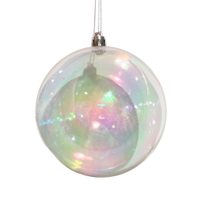 Oversized Ball Ornament with Iridescent Finish for Modern Glam Decor