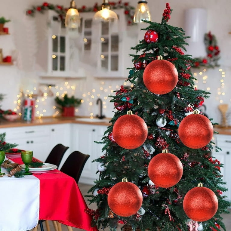 Oversized Christmas Ornament Shimmering Glitter Porch Decor