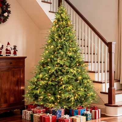 PE/PVC Pre-lit Artificial Christmas Tree Full Conical