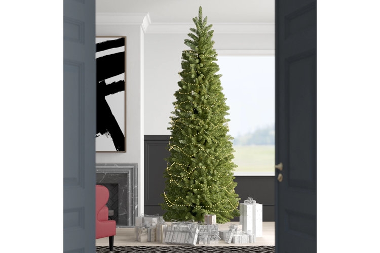 Pencil Christmas Tree, Classic Red And Gold Ornaments, Tall Stature
