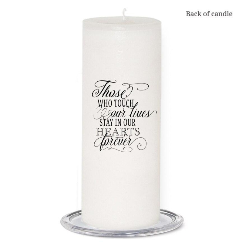 Pillar Candle Personalized Memorial Pillar Candle with Matte Pedestal
