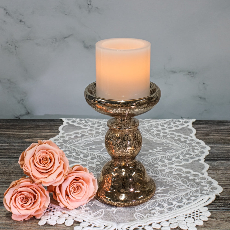 Pillar Candle Set of Six White Smooth Texture Minimalist Flameless