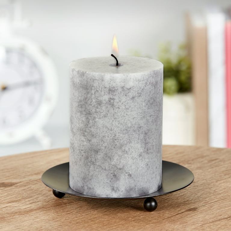 Pillar Candle with Mottled Texture and Matte Wax Finish