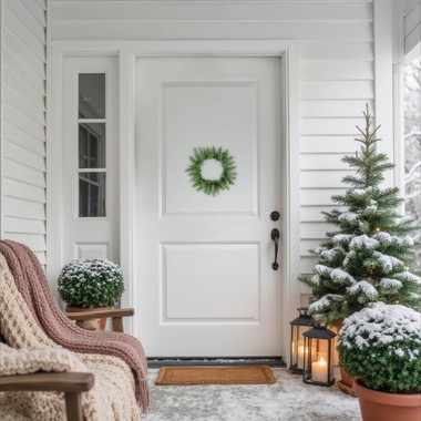 Pine Wreath: Unlit Artificial Foliage with Full Body Traditional Decor.