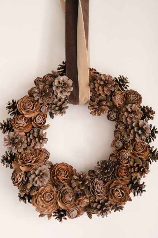 Pinecone Wreath, All Pinecone Construction, Woodland Door Decor