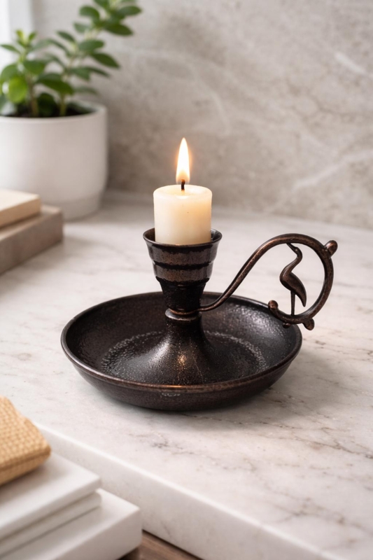 Pipe Candle Holder Matte Charcoal Pipe Fitting Design Urban Loft