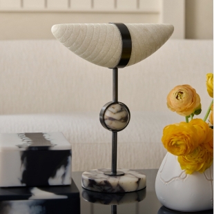 Pitted Texture Decorative Object Set Stacked Metal Sculpture