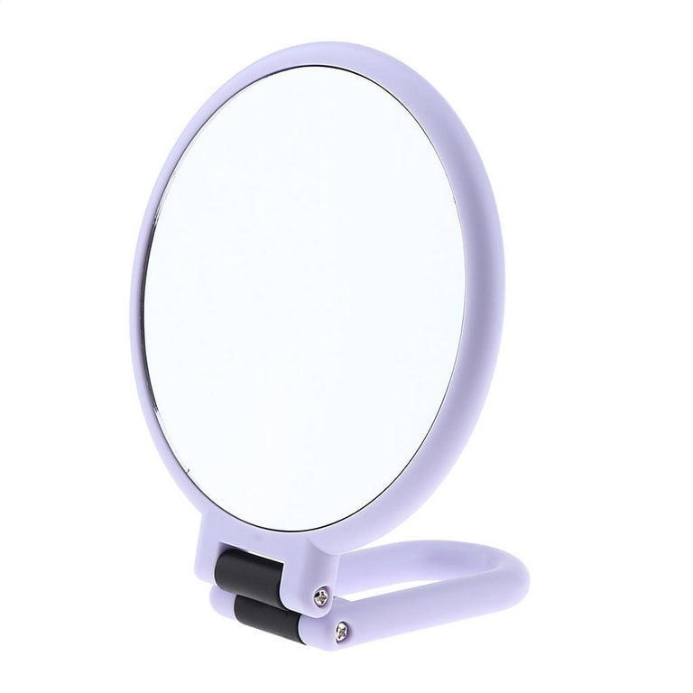 Polished Chrome Tabletop Makeup Mirror, Double-Sided Swivel Base