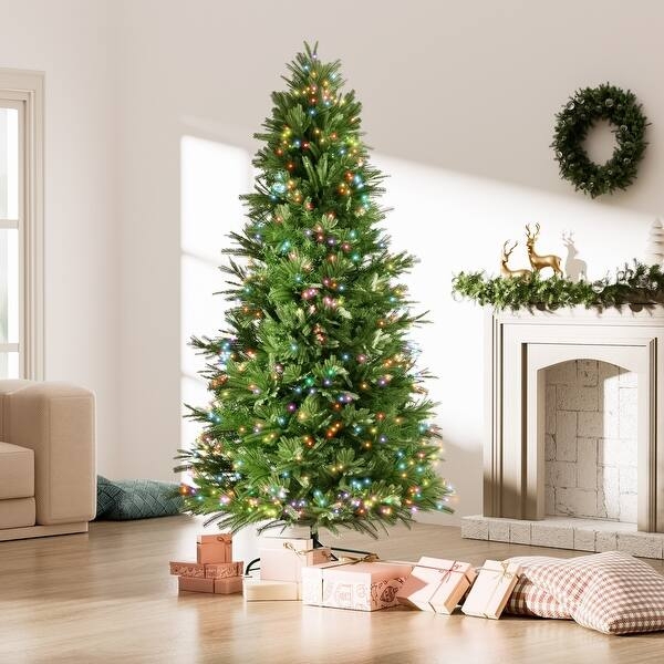Pre-Lit Artificial Balsam Fir Christmas Tree Multi-Color LED