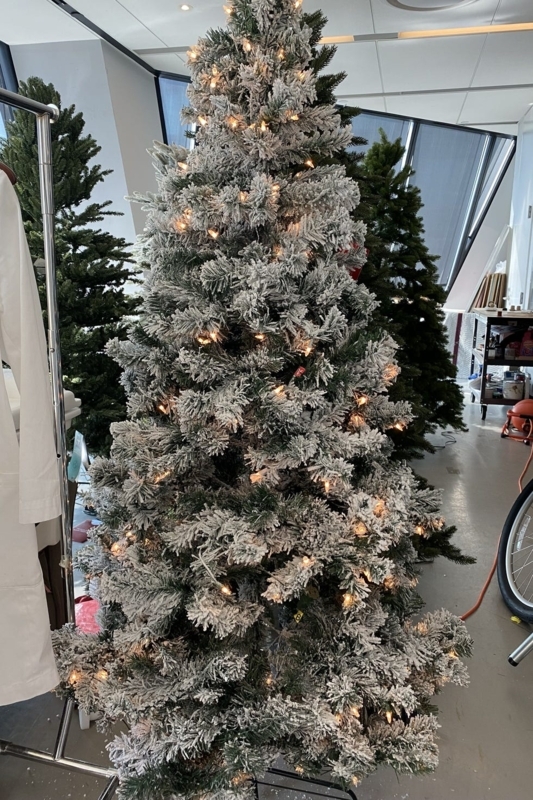 Pre-Lit Flocked Artificial Christmas Tree Winter Wonderland Holiday Decor