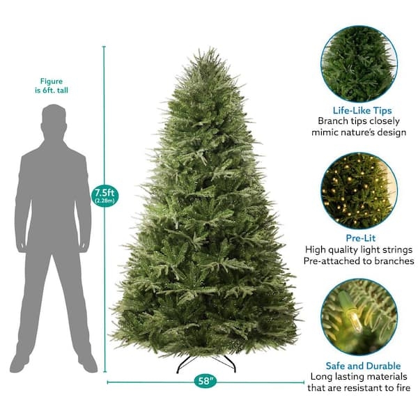 Pre-Lit Grand Fir Artificial Christmas Tree with Micro Dot LEDs