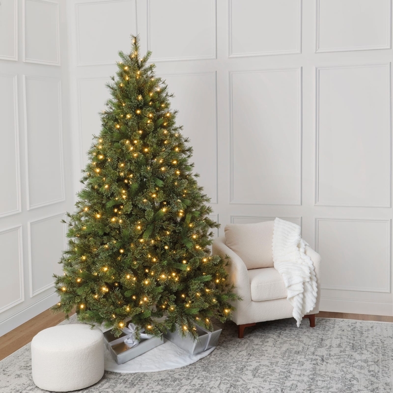 Pre-Lit LED Jackson Spruce Christmas Tree 7.5 Foot Warm White Lights