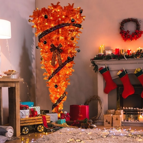 Pre-Lit Quarter Christmas Tree Corner Fit Warm White Lights (71 chars)