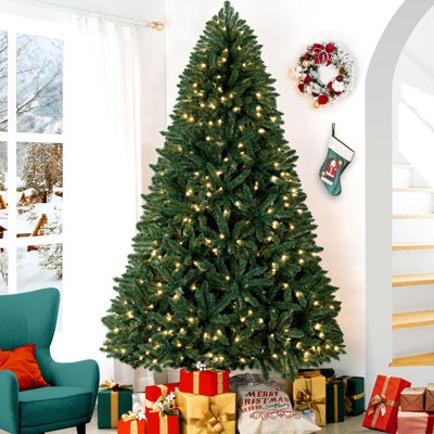 Prelit Artificial Christmas Tree Full Silhouette Metal Stand Decor