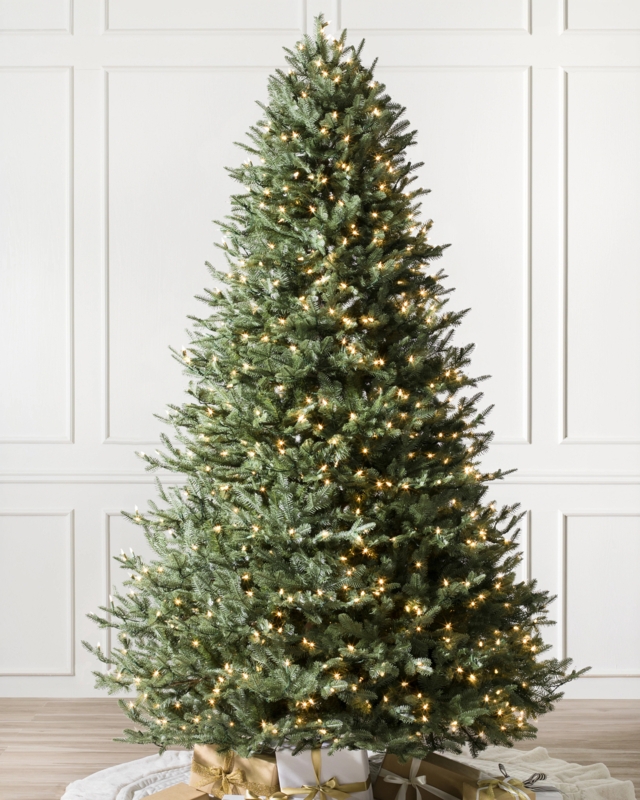 Realistic Needle Artificial Christmas Tree Full Silhouette Pre-Lit