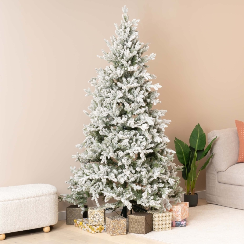 Realistic Pre-lit Artificial Christmas Tree Neutral Metallic Decor